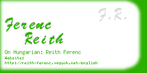 ferenc reith business card